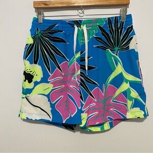 Chubbies 5.5” Swim Trunks Tropical Floral Multicolor Shorts Size L Lined